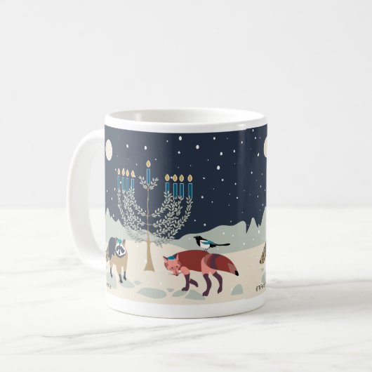Mug Désert de Menorah d'animaux de Hanoukka (Devant gauche)