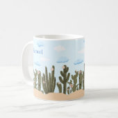 Mug Désert sauvage avec Cactus mignon Nom personnalisé (Devant gauche)