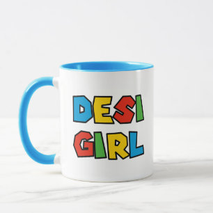 Mug Desi Girl Mug, Adorable Script café thé moderne