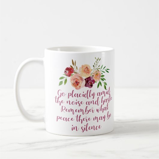 Mug Desiderata Poème Méditation pacifique (Gauche)