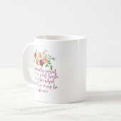Mug Desiderata Poème Méditation pacifique Floral (Devant gauche)