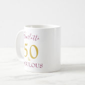 Mug Design 50 et Fabulous Gold 50e anniversaire (Devant gauche)