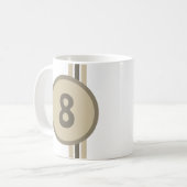 Mug Design 8 en beige sur sable avec rayures (Devant gauche)