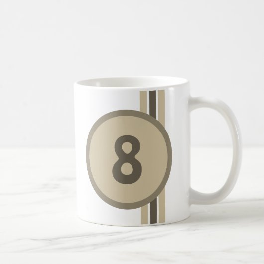 Mug Design 8 en beige sur sable avec rayures (Droite)