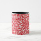 Mug Design à feuilles florales rouges (Centre)