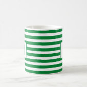 Mug Design à rayures vert et blanc unique (Centre)