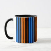 Mug Design à rayures verticales bleu orange bleu (Gauche)