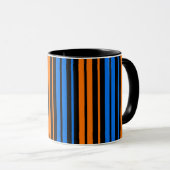 Mug Design à rayures verticales bleu orange bleu (Devant droit)