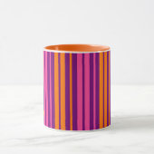 Mug Design à rayures verticales rose orange violet (Centre)