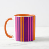 Mug Design à rayures verticales rose orange violet (Gauche)