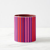 Mug Design à rayures verticales rose violet rouge   (Centre)