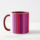 Mug Design à rayures verticales rose violet rouge   (Gauche)