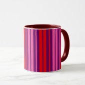 Mug Design à rayures verticales rose violet rouge   (Devant droit)