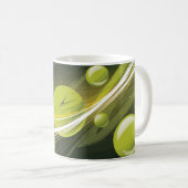 Mug Design abstrait dynamique de la sphère verte et de (Devant droit)