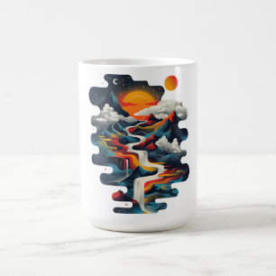 Mug Design abstrait, paysage surréaliste