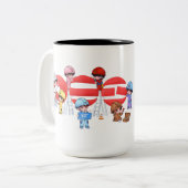 Mug Design Abstrait Rouge Élégant | Esthétique Mod (Devant gauche)