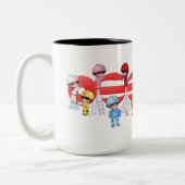 Mug Design Abstrait Rouge Élégant | Esthétique Mod (Gauche)