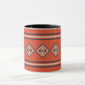 Mug Design aztèque dans les tons orange, beige et bleu (Centre)