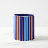 Mug Design Bandes Verticales Cyan Orange Marine (Centre)