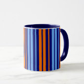 Mug Design Bandes Verticales Cyan Orange Marine (Devant droit)