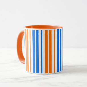 Mug Design bandes verticales orange bleu blanc  