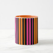 Mug Design bandes verticales orange rose noir   (Centre)