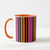 Mug Design bandes verticales orange rose noir   (Gauche)