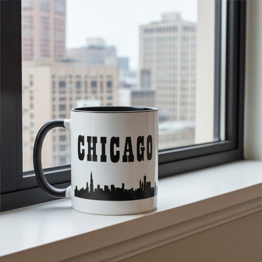 Mug Design Bold Avec Iconic Chicago City Skyline
