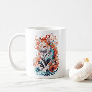 Mug Design Chat Cute Dans Le Style Traditionnel Néo