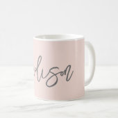 Mug Design Chic Blush rose Personnalisé Script de Nom (Devant droit)