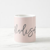 Mug Design Chic Blush rose Personnalisé Script de Nom (Centre)