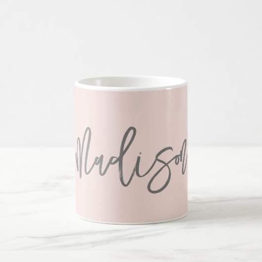 Mug Design Chic Blush rose Personnalisé Script de Nom (Centre)