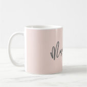 Mug Design Chic Blush rose Personnalisé Script de Nom (Gauche)