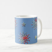 Mug Design coloré soleil et étoiles (Devant droit)