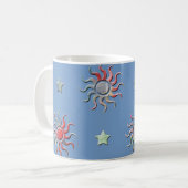 Mug Design coloré soleil et étoiles (Devant gauche)
