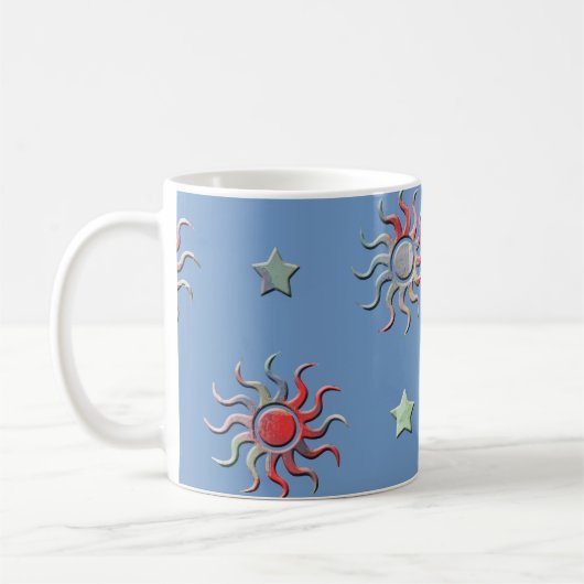 Mug Design coloré soleil et étoiles (Gauche)