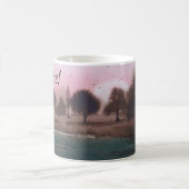 Mug design contemporain abstrait coucher de soleil col (Centre)
