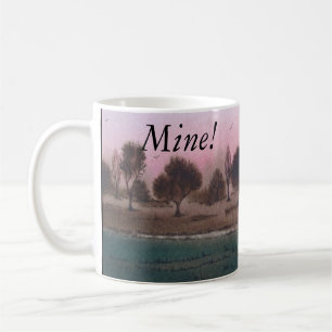 Mug design contemporain abstrait coucher de soleil col