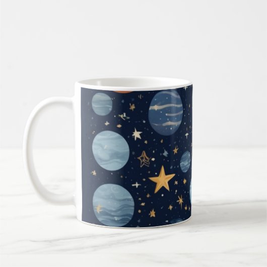 Mug Design cosmique avec éléments célestes (Gauche)