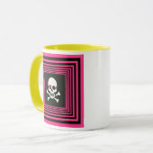 Mug design crâne moderne motif minimaliste. (Devant gauche)