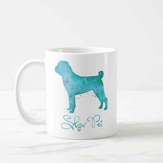 Mug Design d'aquarelle Shar Pei chinois (Gauche)