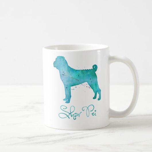 Mug Design d'aquarelle Shar Pei chinois (Droite)