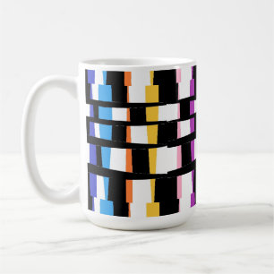 Mug Design d'art carrelé noir bordures coloré chunky