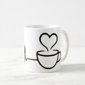 Mug Design d'art de la ligne de café Heartbeat (Devant droit)