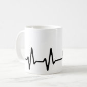 Mug Design d'art de la ligne de café Heartbeat (Devant gauche)