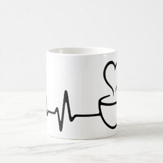 Mug Design d'art de la ligne de café Heartbeat