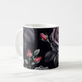 Mug Design d'art floral Rose sombre (Devant gauche)