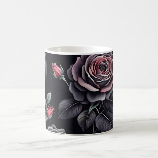 Mug Design d'art floral Rose sombre (Centre)