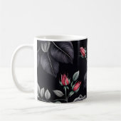 Mug Design d'art floral Rose sombre (Gauche)
