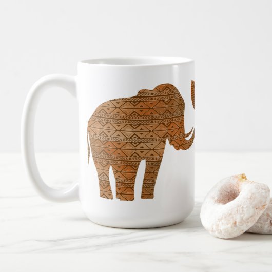 Mug Design d'art tribal des éléphants (Avec donut)